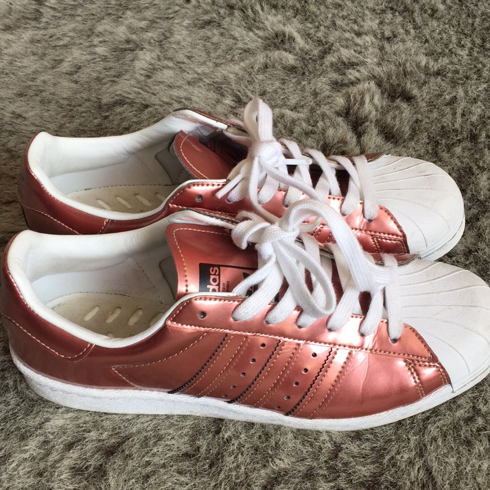 Rose gold adidas size 9